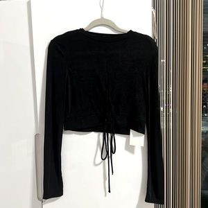Black crop with lace up in front from shein